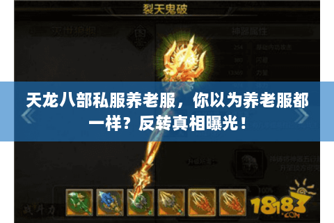 天龙八部私服养老服,你以为养老服都一样?反转真相曝光! 天龙八部私服养老服,你以为养老服都一样?反转真相曝光!